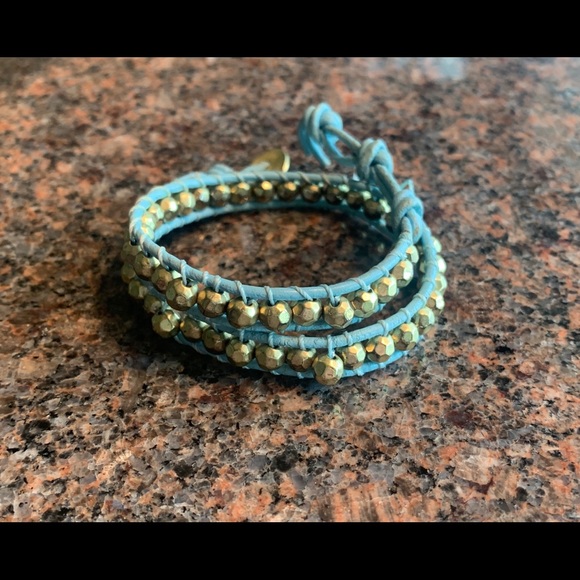 Chan luu turquoise and gold wrap bracelet - Picture 2 of 2